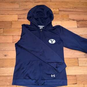 Under Armour BYU Cougars Full Zip Hoodie Size XL Navy Blue